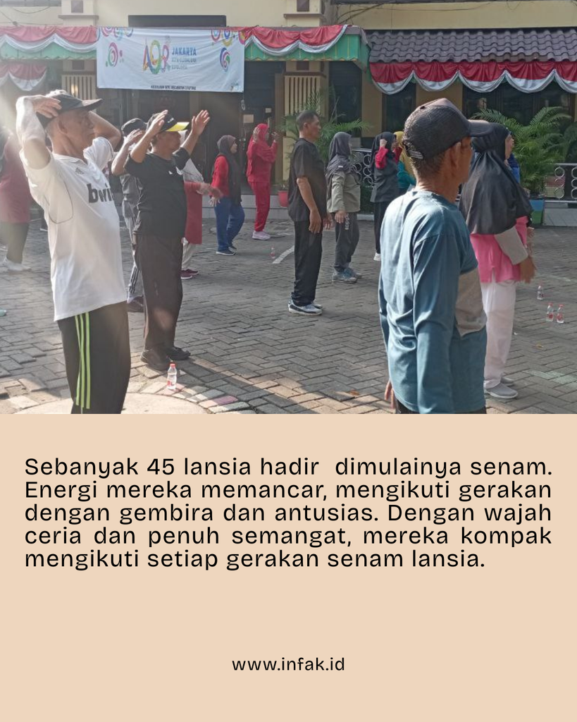 Oma dan Opa Kompak Senam Bareng di Kelurahan Setu